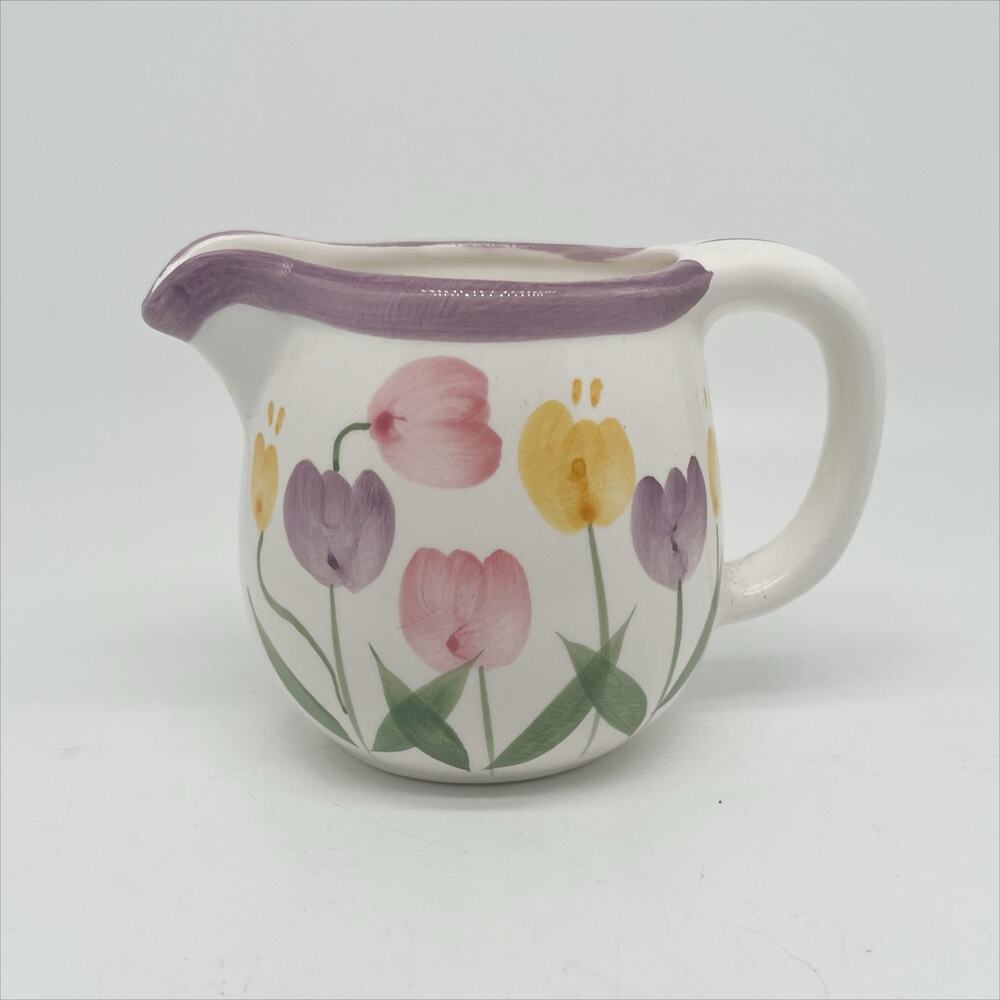 Vintage Asia Master Group Hand Painted Ceramic Tulip Pitcher